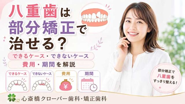 八重歯は部分矯正で治せる？できるケース・できないケース、費用や期間を解説