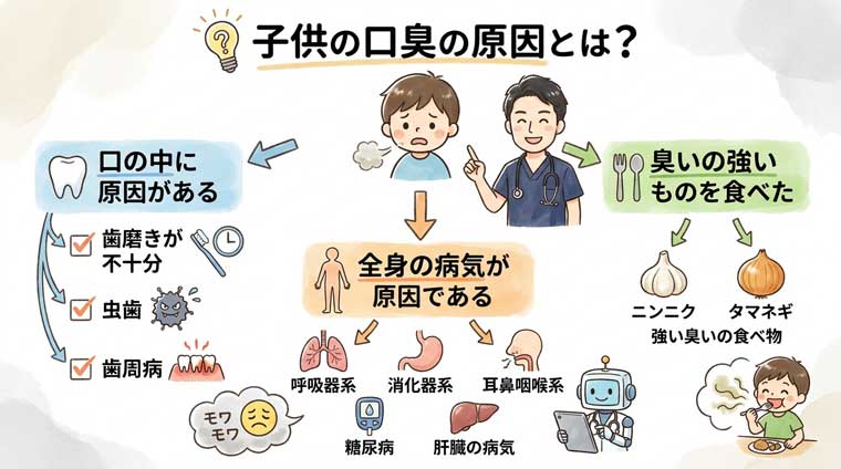 子供の口臭の原因とは？の図解