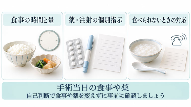 手術当日の食事や薬