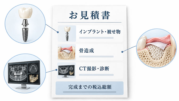 インプラントの見積りの内訳